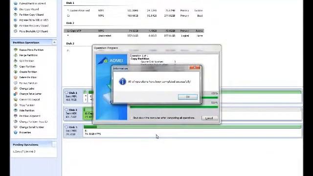 AOMEI Partition Assistant Copying a 80GB Drive to a 1TB Drive смотреть онлайн