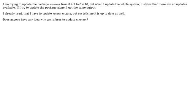 Unix & Linux: Yum won't update package смотреть онлайн