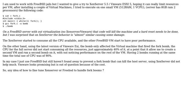 DevOps & SysAdmins: handle fork bomb on a virtualized environment XenServer / "FreeBSD jails" смотреть онлайн