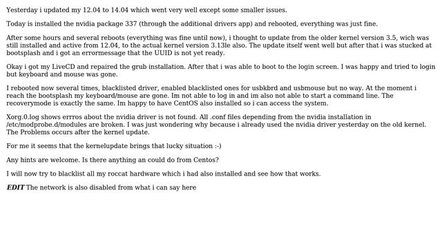 Ubuntu: Ubuntu 14.04 system messed up after kernel update смотреть онлайн