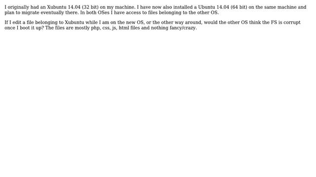 Ubuntu: Two Linux OSes on same machine - can edit files on the other OS safely? смотреть онлайн
