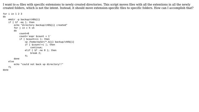 Unix & Linux: How to move files with specific extensions to newly created directories? смотреть онлайн