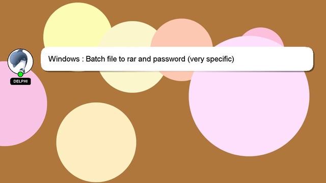 Windows : Batch file to rar and password (very specific) смотреть онлайн