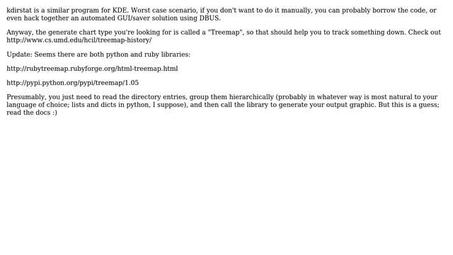 Does a recursive disk-space-usage pie-chart web-page generator exist for Linux? (3 Solutions!!) смотреть онлайн