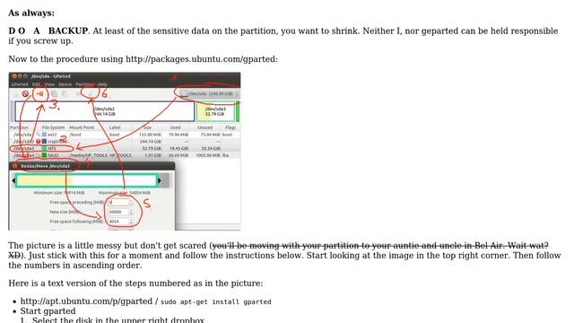 Ubuntu: Shrink a partition without losing data смотреть онлайн