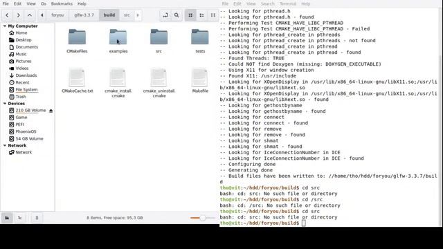 Build GLFW use Cmake on Linux/ xây dựng thư viện GLFW sử dụng Cmake смотреть онлайн