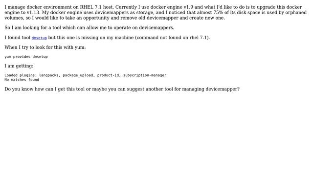 Unix & Linux: Devicemapper maintenance- dmsetup is missing смотреть онлайн