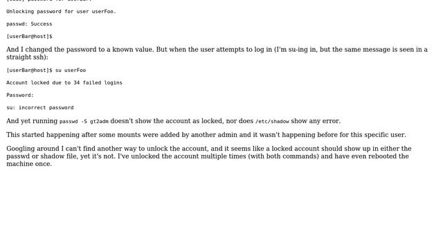 Linux Redhat account claims locked even after unlocking смотреть онлайн