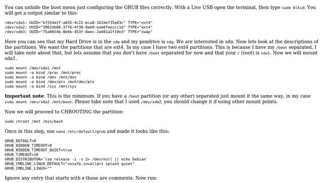 Ubuntu: I can't access the recovery options pressing Shift in the GRUB смотреть онлайн
