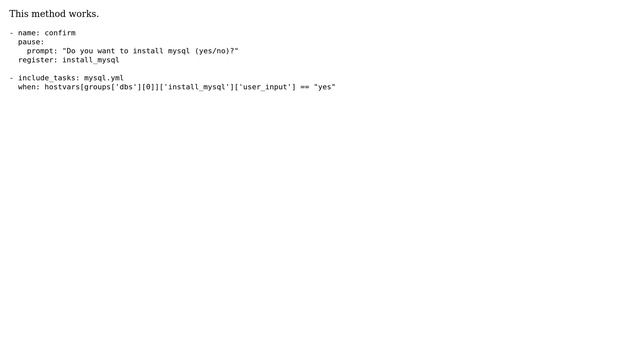 Unix & Linux: skip some task with prompt in ansible смотреть онлайн
