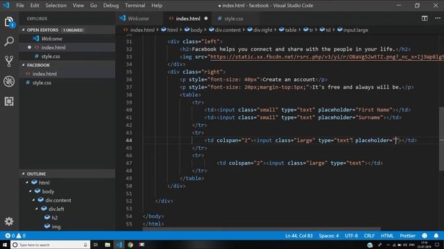 Facebook login page using HTML and CSS смотреть онлайн