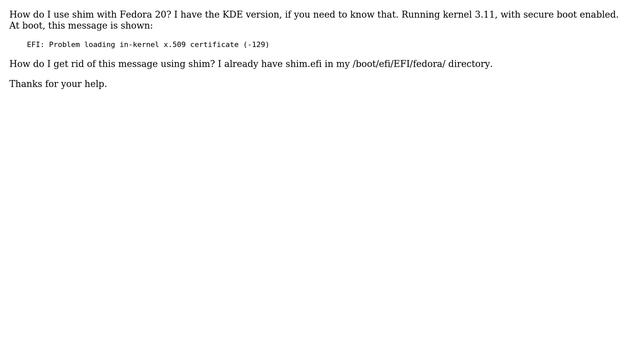 Use shim with UEFI Fedora 20 смотреть онлайн