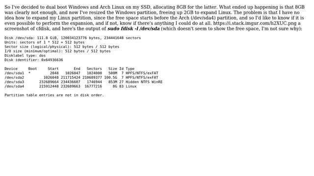 Expanding Linux partition that has free space before it смотреть онлайн