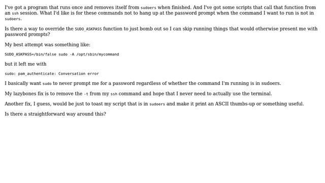 Unix & Linux: Sudo do not ask for passwords if NOPASSWD doesn't work смотреть онлайн