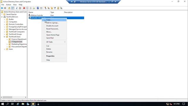 8- Reset an Active Directory user account password in Windows Server 2019 смотреть онлайн