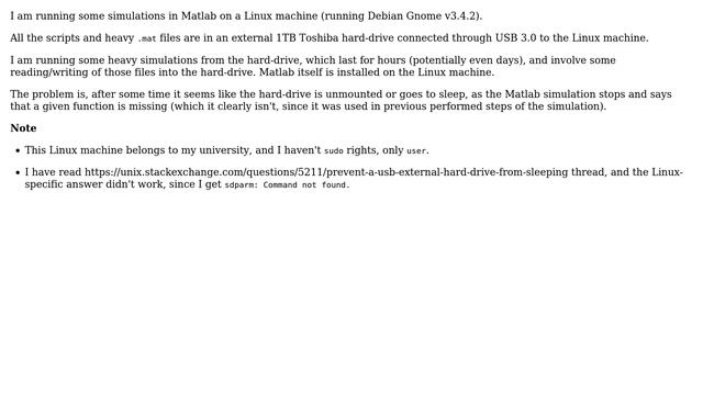 Unix & Linux: How to prevent automatic external hard-drive unmount? смотреть онлайн