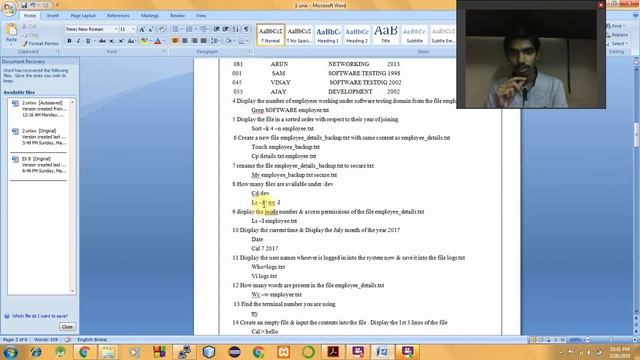 Experiment -1, Unix Lab, E- Record смотреть онлайн