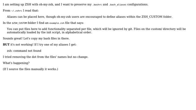 Unix & Linux: Files in $ZSH_CUSTOM not loaded by oh-my-zsh смотреть онлайн