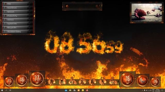 BURNING FLAME THEME XWIdget - Rainwallpaper Desktop customisation смотреть онлайн