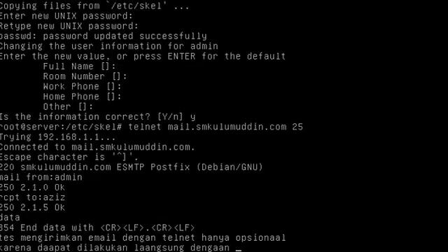 Configurasi Telnet Mail in Debian 7 смотреть онлайн