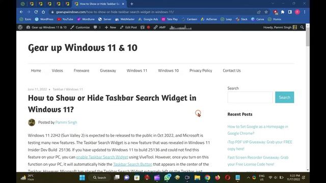 How to Show or Hide Taskbar Search Box or Button in Windows 11 смотреть онлайн