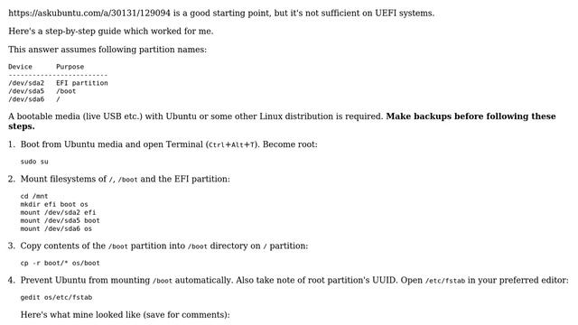 Ubuntu: How to remove separate /boot partition on UEFI system? смотреть онлайн