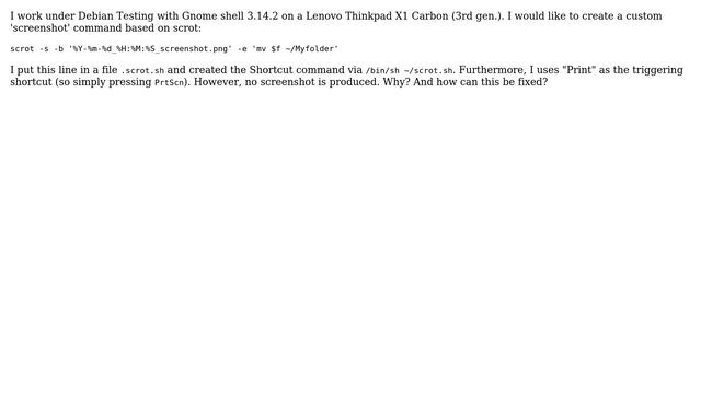 Unix & Linux: How to define a custom screenshot in Gnome 3 and to assign it to a keyboard shortcut? смотреть онлайн