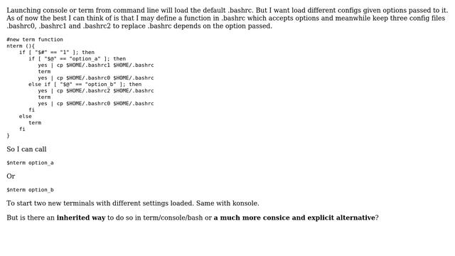 Unix & Linux: Load a different .bashrc while launching konsole or term from command line смотреть онлайн