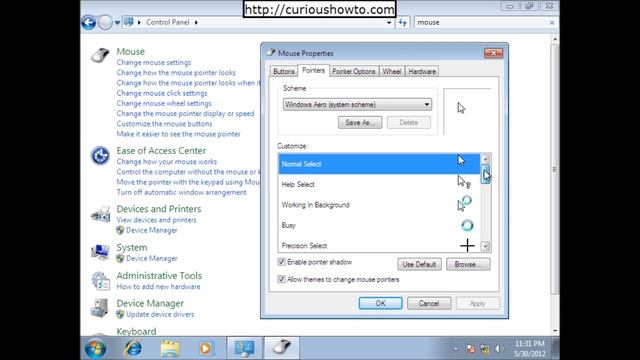 The Mouse settings - Windows 7 смотреть онлайн