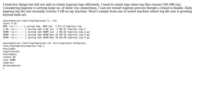 Rotate haproxy logs смотреть онлайн