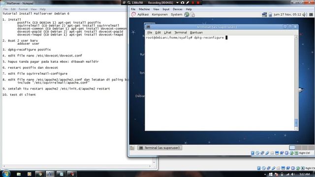 Tutorial Install MailServer Debian 6 смотреть онлайн