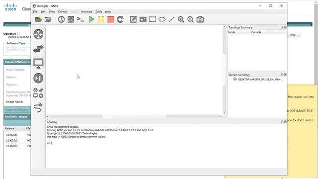 GNS3 Router ios image configuration смотреть онлайн
