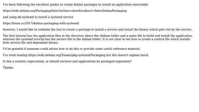 Unix & Linux: Debian package containing combined systemd service and associated executed binary смотреть онлайн