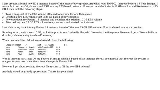 DevOps & SysAdmins: Resizing Fedora 15 EBS Backed Image on Amazon EC2 смотреть онлайн