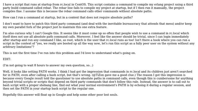 Why does rc.local require absolute paths? How can I run a script at startup that doesn't use them? смотреть онлайн