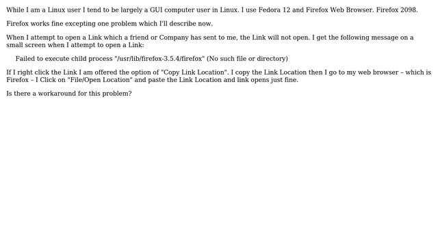 Links won't open in Fedora 12 using Firefox смотреть онлайн