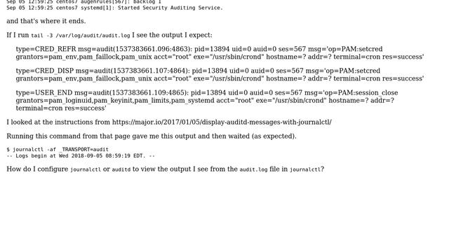 DevOps & SysAdmins: View auditd logs in journalctl смотреть онлайн