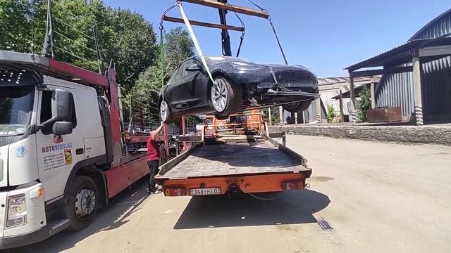 снятие Тесла с автовоза смотреть онлайн