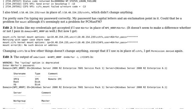Finding the mount equivalent for an smb: URL смотреть онлайн