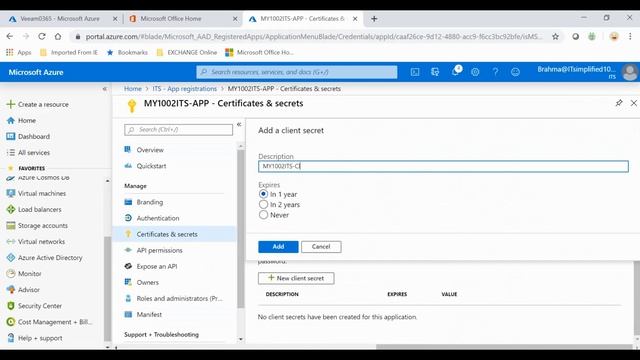 Veeam - O365V3(Adding Org to Veeam using Modern Authentication) смотреть онлайн