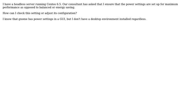 DevOps & SysAdmins: How can I check the power settings in Centos 6.5? смотреть онлайн