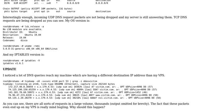 Unix & Linux: IPTABLES does not drop incoming DNS packets смотреть онлайн