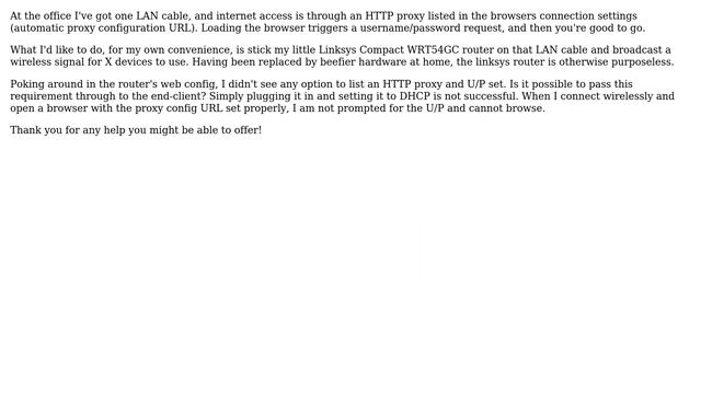 Unix & Linux: Can I use a router to share a LAN internet connection that requires an HTTP proxy? смотреть онлайн