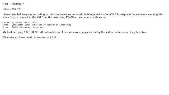 How to connect to a CentOS VM over ftp? смотреть онлайн
