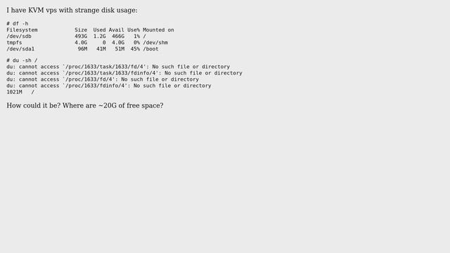 Linux missing disk space смотреть онлайн