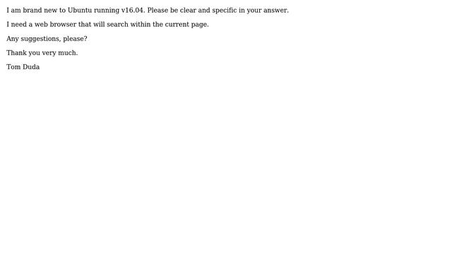 Ubuntu: suggestions for a web browser that will search within the current page смотреть онлайн