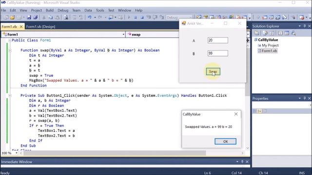 P40 | Windows Application to Create Function to Swap 2 Numbers using Call by Value Method | VB.Net смотреть онлайн