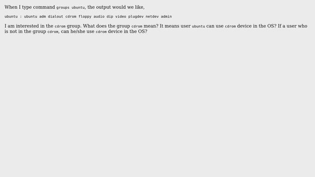 Confusion about group `cdrom` in linux system смотреть онлайн
