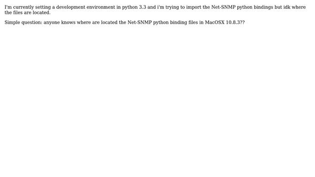 Apple: Net-SNMP python binding path смотреть онлайн