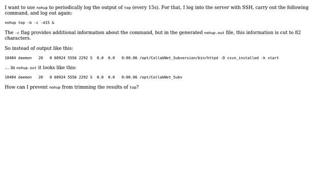 Unix & Linux: Why does `nohup top` cut the output lines? (2 Solutions!!) смотреть онлайн